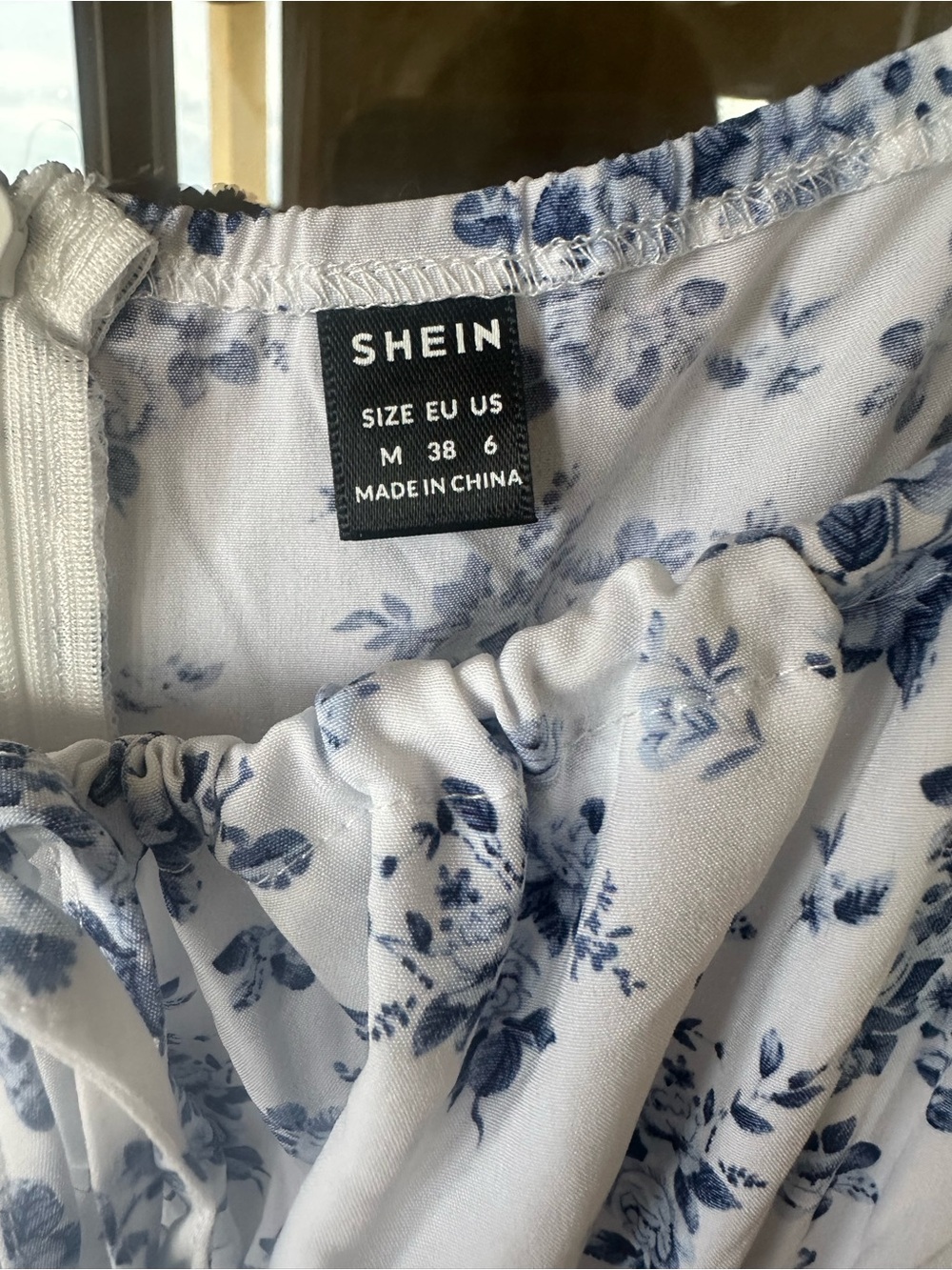 SHEIN Blue Floral Puff-Sleeve Midi Dress - size M - Picture 3 of 9